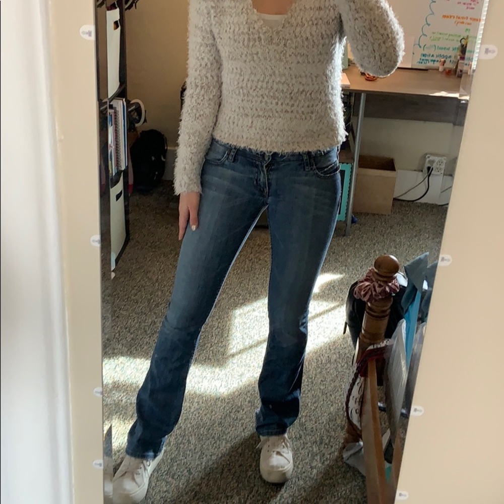 Blue boot cut jeans